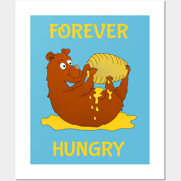 Hungry Bear Eating Honey Wall Art by mailboxdisco